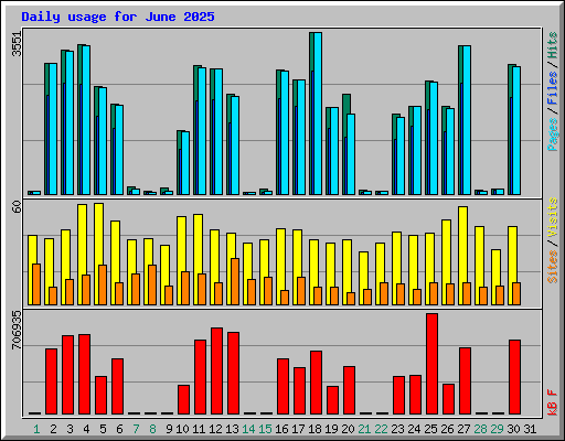 Daily usage for June 2025