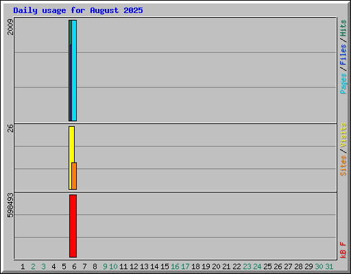 Daily usage for August 2025