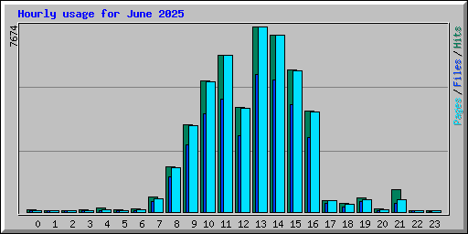 Hourly usage for June 2025