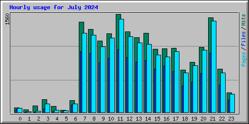 Hourly usage for July 2024